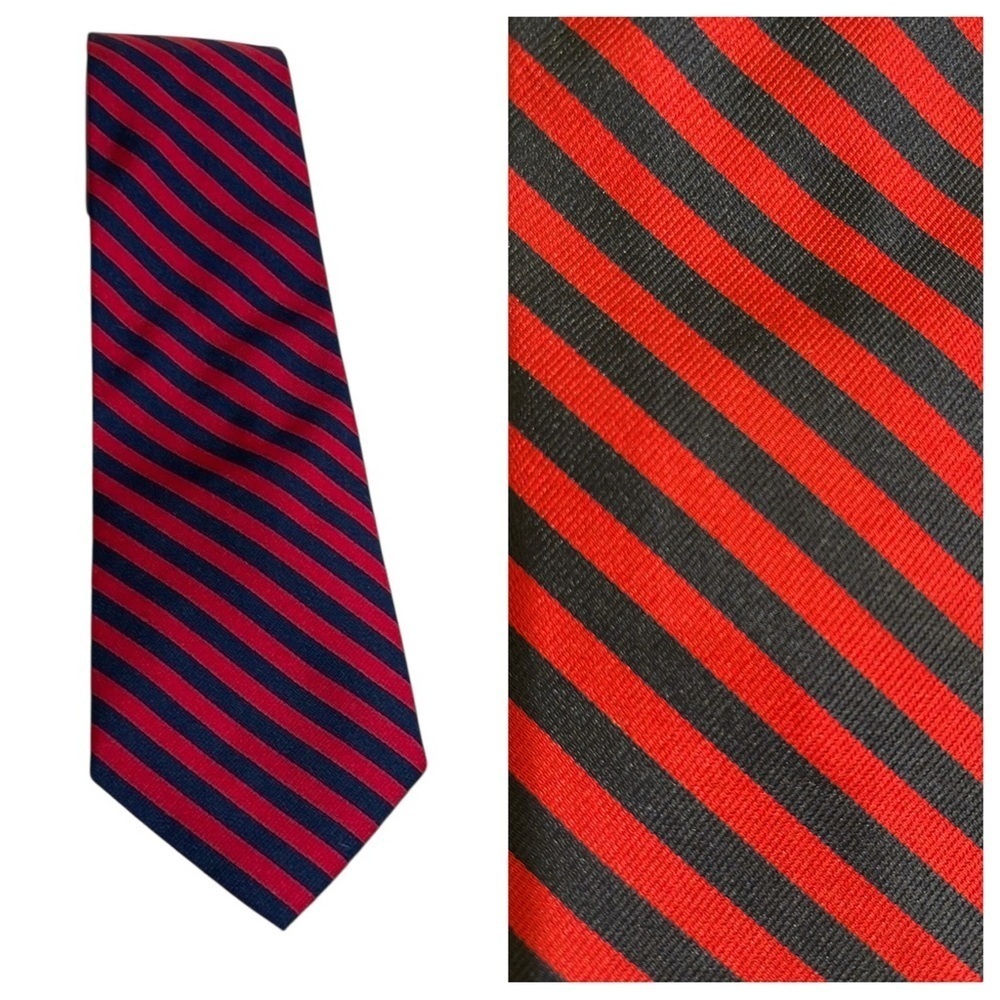 Brooks Brothers Navy Red Diagonal Stripe Silk Tie